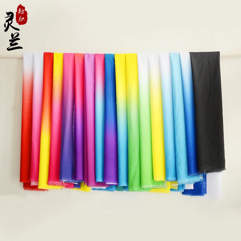 [สีแดงพลัม] ผ้าชีฟองไล่โทนสี 100D สําหรับการแสดงบนเวที
