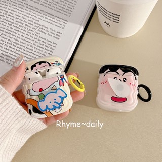 เคสหูฟังบลูทูธไร้สาย ลายการ์ตูนชินจัง หมุนได้ สําหรับ Apple Airpods รุ่น 2 3