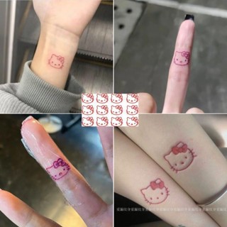 สติกเกอร์รอยสัก ลายการ์ตูน Hello Kitty ขนาดเล็ก สไตล์เกาหลี สําหรับผู้หญิง