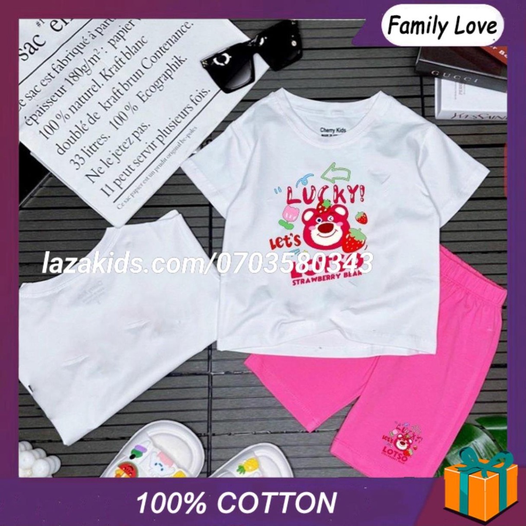 ชุดเด็กผู้หญิงสุดน่ารัก 20KG-50KG ผ้าคอตตอนแท้ 100% FAMILYLOVE