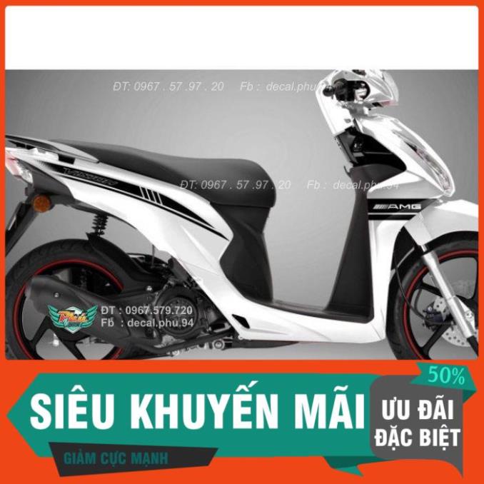 สติ๊กเกอร์ติดรถยนต์ AMG White Visio พร้อมด้ายสีดํา