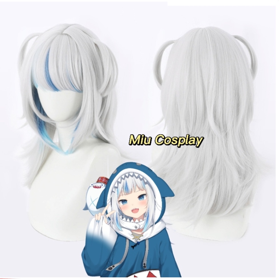 [มีจําหน่าย] Gawr Gura คอสเพลย์วิกผม/วิกผม - Vtuber/YouTuber [Miu Cosplay 03]