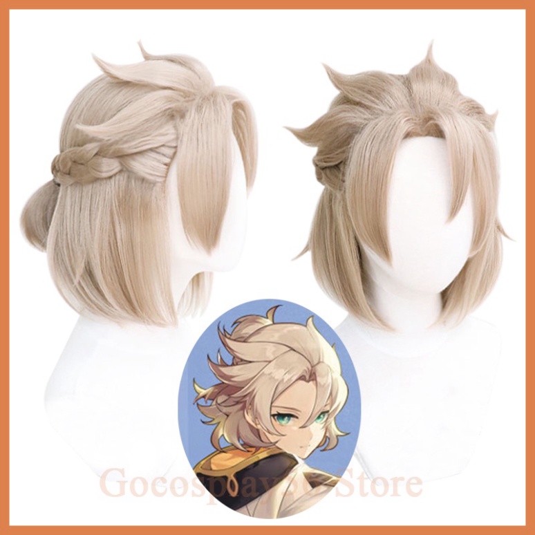 [มีจําหน่าย] วิกผม/วิกผม Albedo - สีชา Genshin Impact [Miu Cosplay 03]
