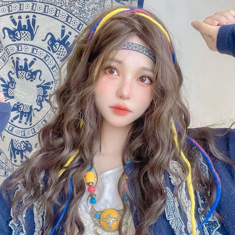 [มีจําหน่าย] วิกผมคอสเพลย์ Teen/lolita/hippie curly BHT096 สีน้ําตาลเย็นและหยิกสีแดง [Miu คอสเพลย์ 0
