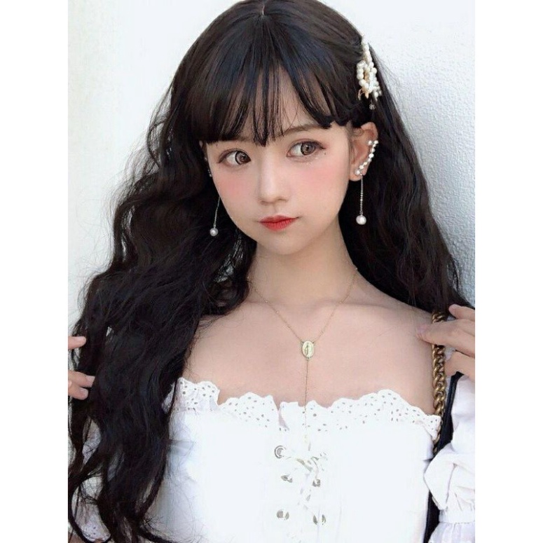 [มีจําหน่าย] วิกผม/หยิกสีดํายาวน่ารัก วิกผมวัยรุ่น/โลลิต้า/คอสเพลย์รหัส BHT8174 [Miu Cosplay 03]