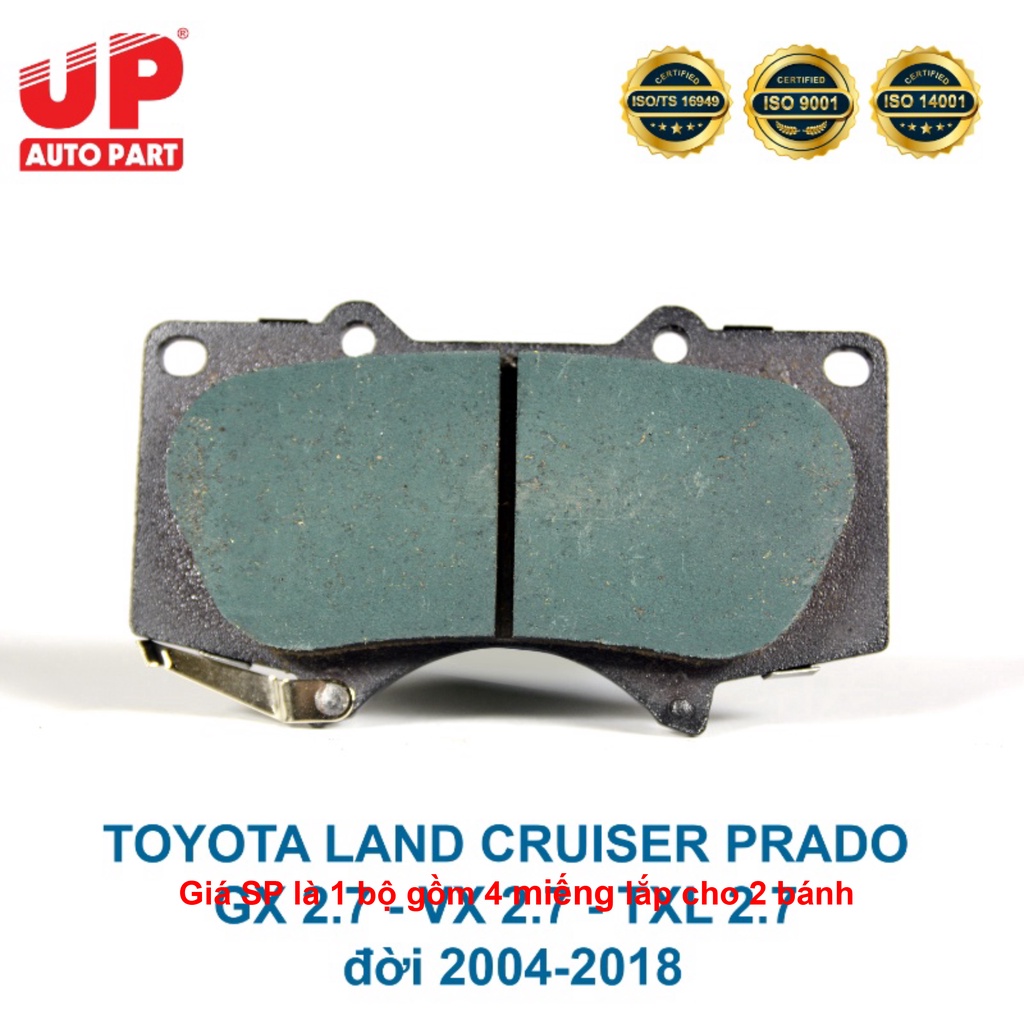 ผ้าดิสเบรคหน้าสําหรับ TOYOTA LAND CRUISER PRADO GX 2.7 - VX 2.7 - TXL 2.7 2004-2018