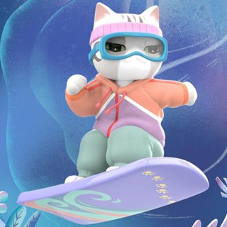 [ข้อเสนอพิเศษ] ของแท้ ตุ๊กตาฟิกเกอร์ Guanfu Cat Ice Snow Sports Series น่ารัก ของเล่นสําหรับเด็ก