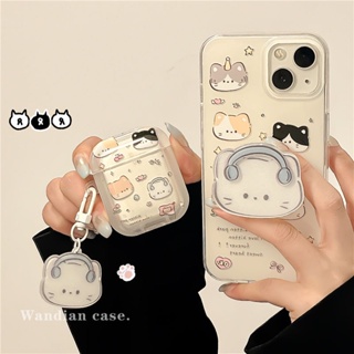 เคสหูฟังบลูทูธไร้สาย ลายแมวน่ารัก สําหรับ Airpods Pro2 3 1st Generation