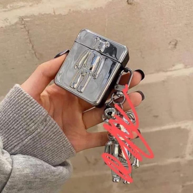 Airpods Case/airpod cover 1/2- pro - airpod 3 bape สีเงินนูน