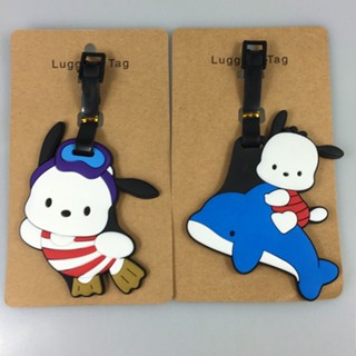 ป้ายแท็ก ลายการ์ตูนสุนัขพุดดิ้ง XO Cool Penguin Boarding Pass สําหรับติดกระเป๋าเดินทาง