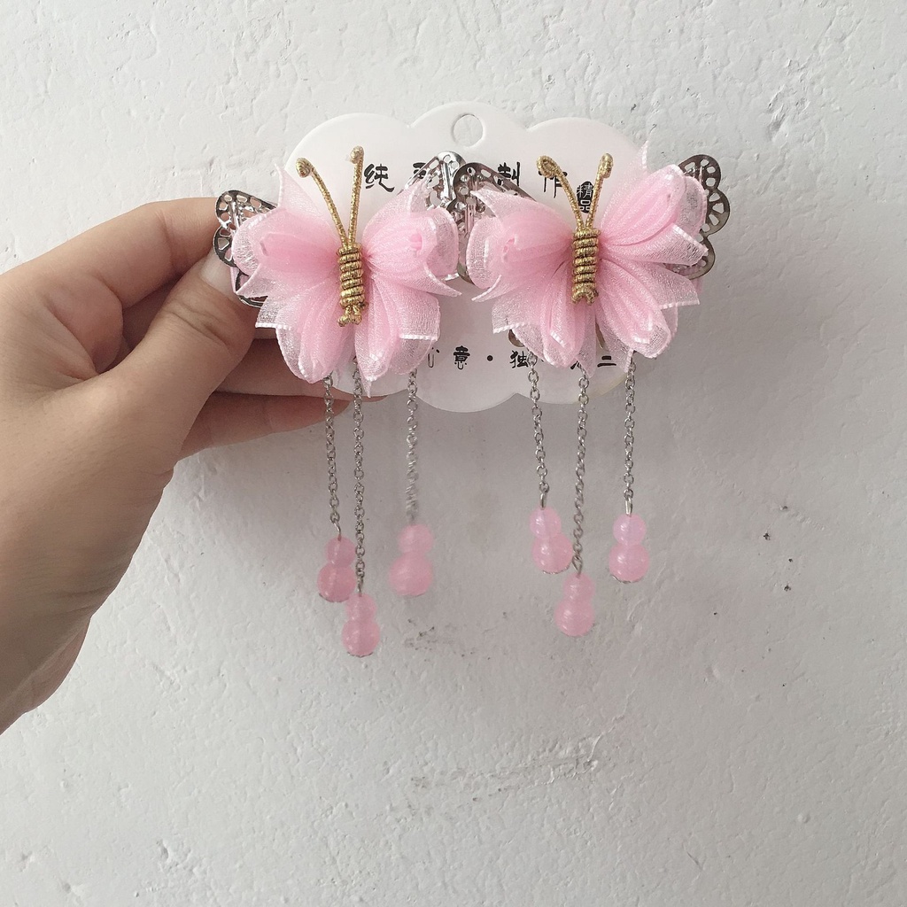 Hi- กิ๊บติดผม สีชมพู สไตล์จีน ย้อนยุค เครื่องประดับผมเจ้าหญิง สําหรับเด็กผู้หญิง 1 คู่ - รูปที่ 6