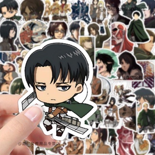 สติกเกอร์ ลายการ์ตูนอนิเมะญี่ปุ่น Attack on Titan Allen Captain Mikasa Levi กันน้ํา สําหรับติดตกแต่งสมุด