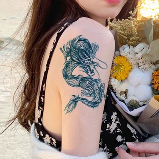 Sa Tattoo Dragon Tenglong Line Dragon Tattoo Sticker Duanlong Men Women Tattoos Chest Shawl Dragon Tattoo Sticker Waterproof Tattoo Color