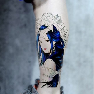 Sa Tattoo Blue Beauty Geisha Diaochan Arm Sexy Unique Tattoo Huadan Arm Tattoo Sticker Half Arm Tattoo Sticker