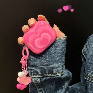 เคสหูฟังบลูทูธไร้สาย แบบนิ่ม ลายหัวใจ สีชมพู สําหรับ airpods 3 1 2 pro 4 5