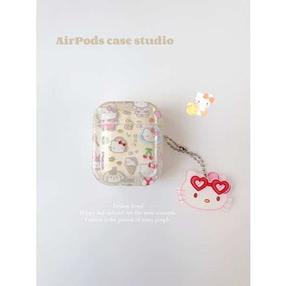 เคสหูฟังบลูทูธไร้สาย ลายการ์ตูนคิตตี้ สีเจลลี่ สําหรับ Airpods Pro 3 ipod 2