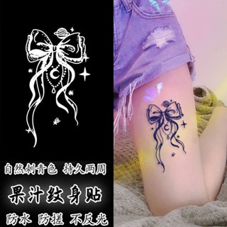 Sa Tattoos น้ําผลไม้ สมุนไพร ซุปเปอร์ฮอต โบว์ เซ็กซี่ หญิง ดอกไม้ ขา สติกเกอร์รอยสัก ติดทนนาน กันน้ํา ไม่ซีดจาง เหมือนจริง สติกเกอร์รอยสัก