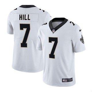 เสื้อกีฬารักบี้ แขนสั้น ทรงหลวม ขนาดใหญ่ ลาย NFL New Orleans Saints New Orleans Saints สไตล์ฮิปฮอป สตรีทแดนซ์ เสื้อกีฬาแขนสั้น ลายทีม Taysom Hill 7