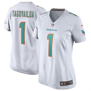 เสื้อกีฬารักบี้ แขนสั้น ลาย NFL Miami Dolphins Miami Dolphins ทรงหลวม ขนาดใหญ่ สไตล์ยุโรป และอเมริกา แนวสตรีทแดนซ์ เสื้อกีฬาแขนสั้น ลายทีม Tua Tagovailoa สําหรับผู้หญิง 1 ชิ้น