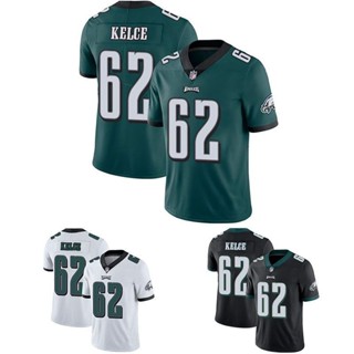 เสื้อกีฬารักบี้แขนสั้น ลายทีมเต้นรํา Philadelphia Eagles Rugby Jersey 62 Jason Kelce ทรงหลวม ขนาดใหญ่ สไตล์ยุโรป และอเมริกา