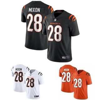 เสื้อกีฬารักบี้ แขนสั้น ทรงหลวม ขนาดใหญ่ ลาย Cincinnati Tiger Bengals สไตล์ยุโรป และอเมริกา แนวสตรีทแดนซ์ เสื้อกีฬา ปักลาย Joe Mixon Jersey 28