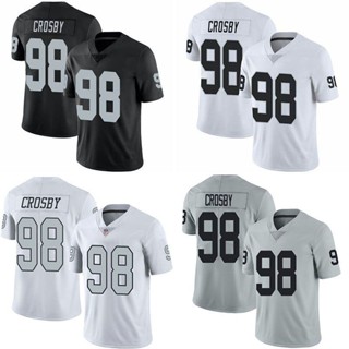 เสื้อกีฬารักบี้ แขนสั้น ทรงหลวม ขนาดใหญ่ ลายทีมเต้นรํา Las Vegas Raiders Raiders Rugby Jersey No. สไตล์ยุโรป และอเมริกา เสื้อกีฬาแขนสั้น ลายทีมรักบี้ 98 Maxx สําหรับผู้ชาย