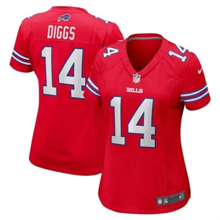 เสื้อกีฬารักบี้ แขนสั้น ทรงหลวม ขนาดใหญ่ ลาย NFL Buffalo Bills Rugby Jersey No. เสื้อกีฬาแขนสั้น ลายทีม Stefon Diggs Jersey สําหรับผู้หญิง 14 ชิ้น