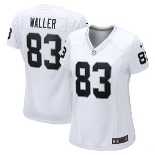 เสื้อกีฬารักบี้ แขนสั้น ทรงหลวม ขนาดใหญ่ ลาย NFL Las Vegas Raiders Raiders Rugby Jersey No. สไตล์ยุโรป และอเมริกา เสื้อกีฬาแขนสั้น ลาย Darren Waller Jersey 83 สําหรับผู้หญิง