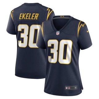 เสื้อกีฬารักบี้ แขนสั้น ทรงหลวม ขนาดใหญ่ ลายทีมเต้นรํา NFL Los Angeles Lightning Chargers Rugby Jersey No. เสื้อกีฬาแขนสั้น ลายทีมออสติน Ekeler Jersey 30 สําหรับผู้หญิง