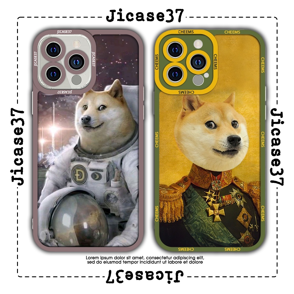 JM CASE Square Edge iPhone CASE ตลก Cheems Doge 6/6pl/6s/6spl/7/7pl/8/8pl/x/xs/11/12/13/pro/max