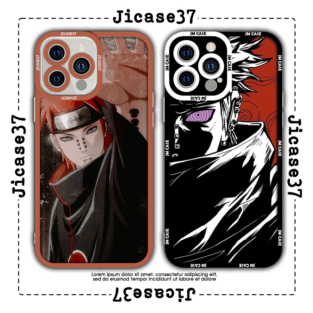 JMCase Yahiko Naruto Pain Anime Manga Square Edge iphone Case 7/7plus/8/8plus/x/xs/11/12/pro/max/plu
