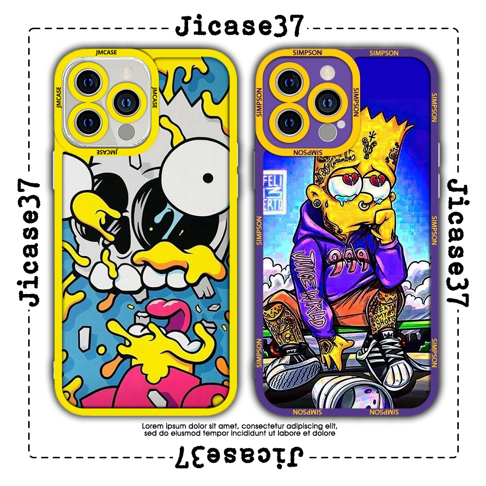 JM CASE Simpson ขอบสี่เหลี่ยม iphone CASE พร้อมบุคลิกที่ไม่ซ้ําใคร 6/6pl/6s/6spl/7/7pl/8/8pl/x/xs/11