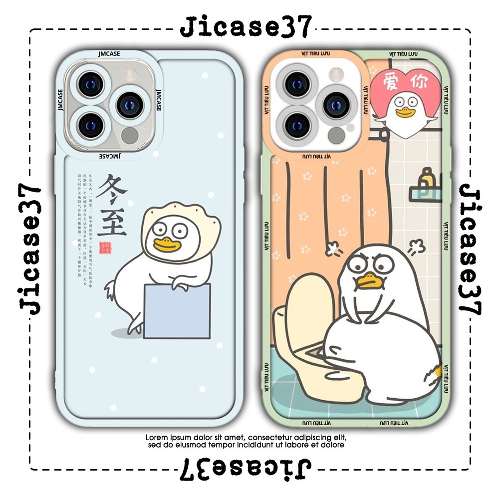 JM CASE Meme Tieu Luu Duck ขอบเหลี่ยม iphone CASE น่ารัก 6plus/6s/6splus/7/7plus/8/8plus/x/xs/11/12/