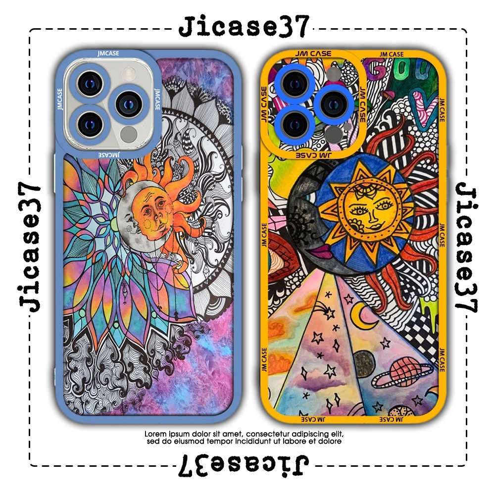 JMCase Sun Abstract Art เคส iphone ขอบสี่เหลี่ยม 6plus/6s/6splus/7/7plus/8/8plus/x/xs/11/12/pro/max/