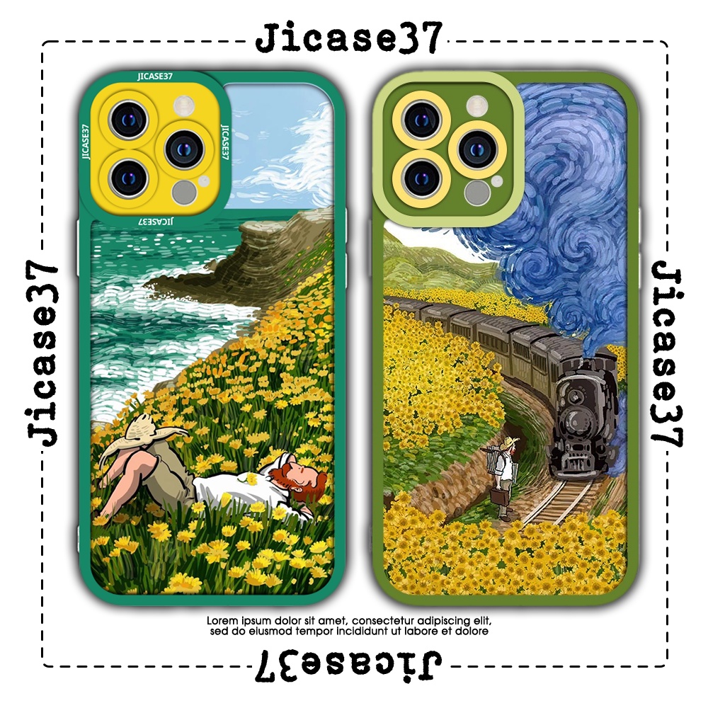 JM CASE Vincent Van Gogh ขอบเหลี่ยม iphone CASE ลายภาพวาดสีน้ํามัน 6/6pl/6s/6spl/7/7pl/8/8pl/x/xs/11