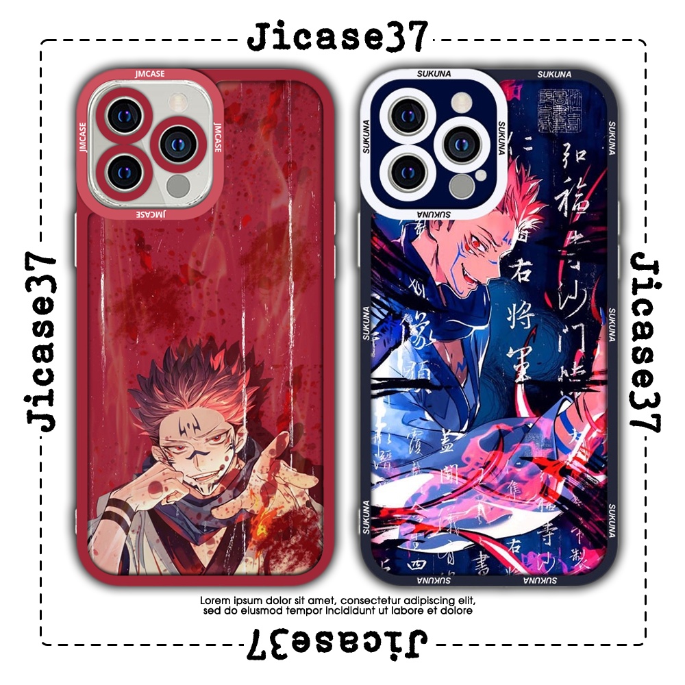 JM เคสอะนิเมะมังงะ Sukuna Square Edge เคส iphone 6plus/6s/6splus/7/7plus/8/8plus/x/xs/11/12/pro/max/