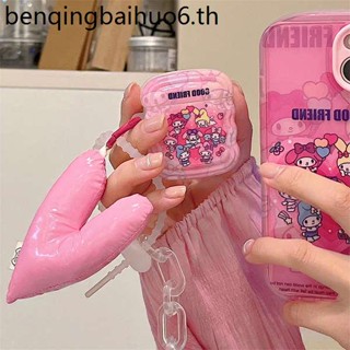 เคสหูฟังบลูทูธไร้สาย ซิลิโคนนิ่ม ลายการ์ตูนหัวใจ สีชมพู สไตล์เกาหลี สําหรับ airpods 2 3 กล่อง