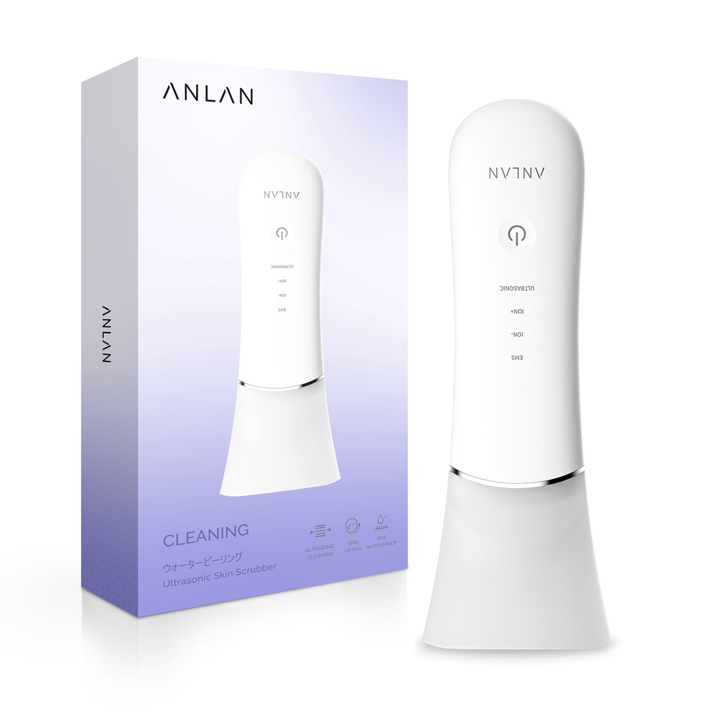 ANLAN เครื่องดูดสิวเสี้ยน อัลตราโซนิกกําจัดสิวเสี้ยน ทําความสะอาดผิวหน้า สกิน สครับเบอร์ เครื่องสครับผิวหน้าด้วยไอออน ขัดผิวหน้า