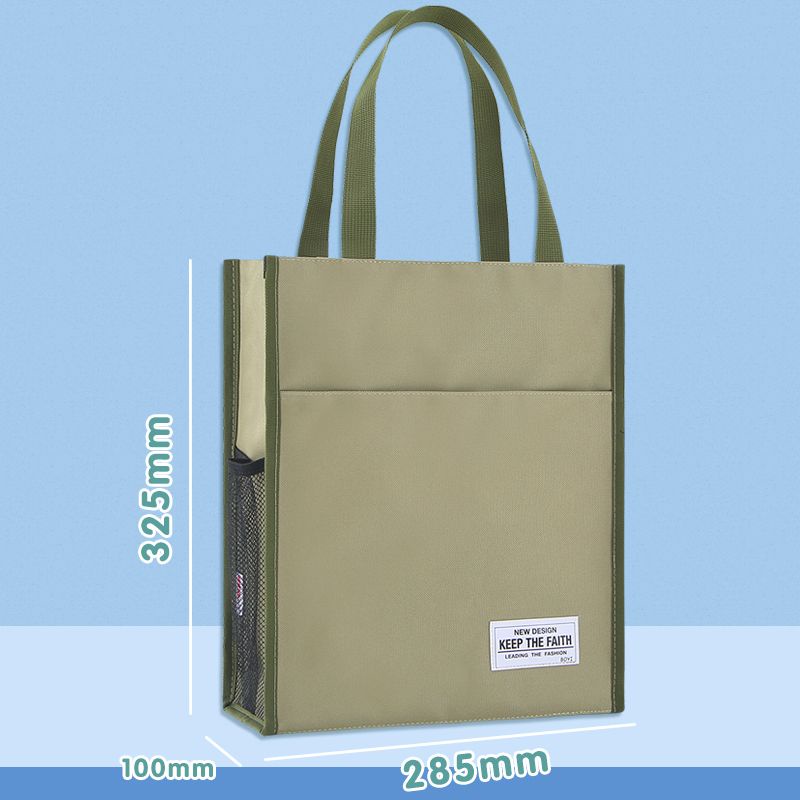 พร้อมส่ง!กระเป๋าผ้าใบ มีซิป กันน้ํา จุของได้เยอะ ขนาด A4 แบบพกพา สําหรับใส่แก้วน้ํา
