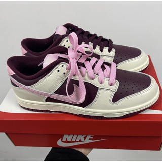 [สีหลัก] เชือกผูกรองเท้า ลายแพนด้า Dunk Low Wine Red Valentines Day af1 สีดํา สีขาว สีพื้น