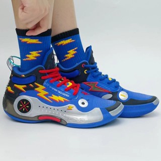 [Primary Color] CJJ Original Adapt to Li Ning WOW10 Wade Road 10 Fire Lightning Blue Black รองเท้าบาสเก็ตบอล cmfy เชือกผูกรองเท้า