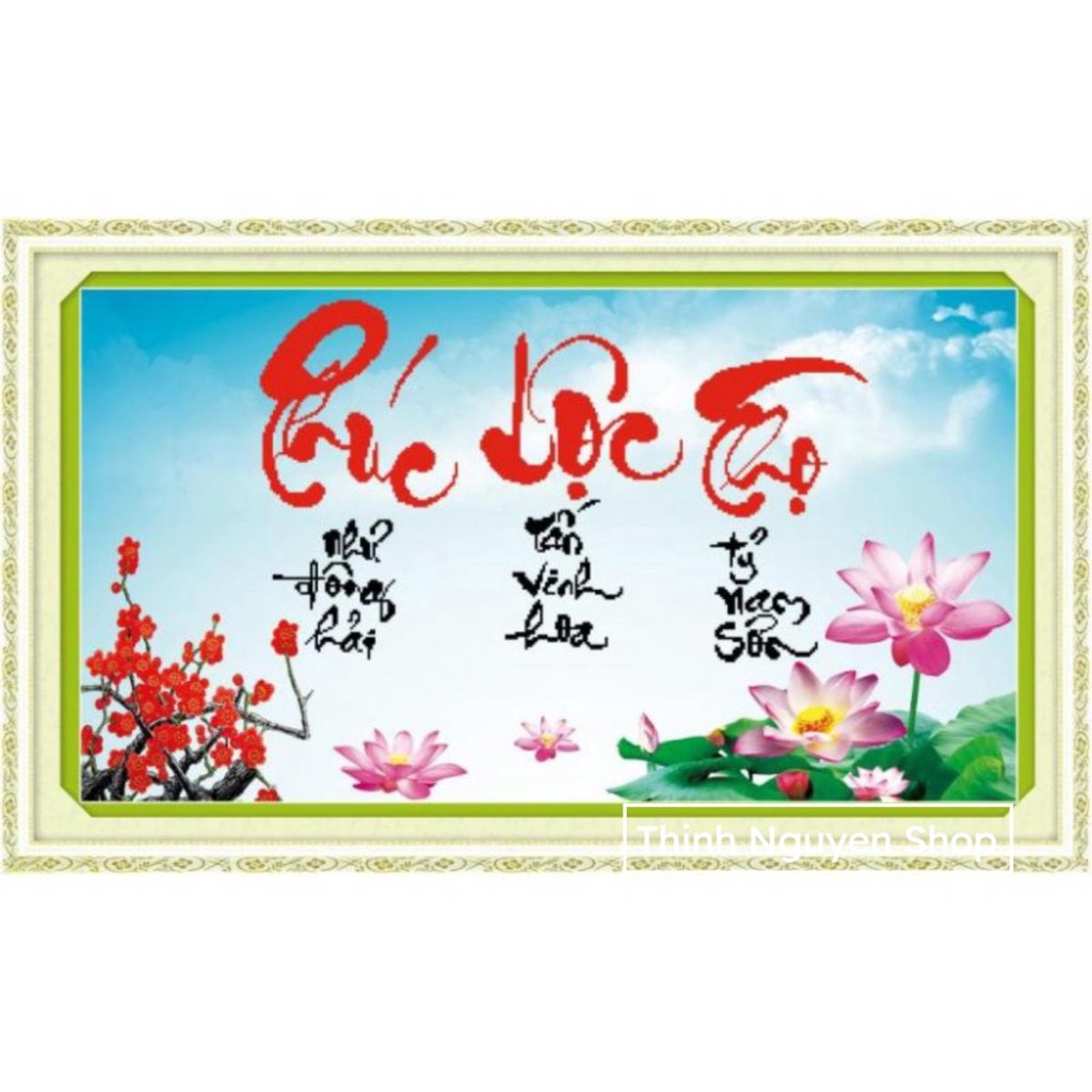 [HCM] ภาพวาดเย็บปักถักร้อยข้าม Phoc Loc Th 3D 222677 (KT:72X44CM) ยังไม่ปัก