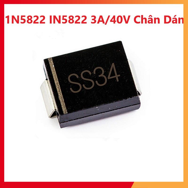 แพ็คเกจ 10 SS34 - Schottky Diode 1N5822 IN5822 3A/40V Pin, Pin - คุณภาพดี 5822 - Fast Diode