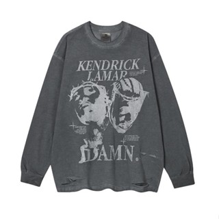 ใหม่ เสื้อยืด แขนยาว ลาย Kendrick Lamar สไตล์วินเทจ