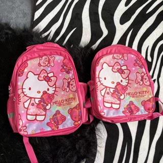 กระเป๋าเป้สะพายหลัง น้ําหนักเบา ลายการ์ตูนแมว KT Hello Kitty สําหรับนักเรียนหญิง