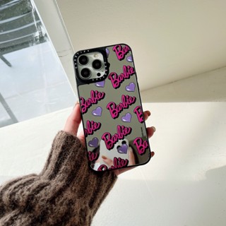 Casetify เคสโทรศัพท์มือถือแบบกระจก กันกระแทก ลายสติกเกอร์บาร์บี้ แฟชั่น สําหรับ iphone 14promax 11 13 12 7Plus 8 X XS Max mini