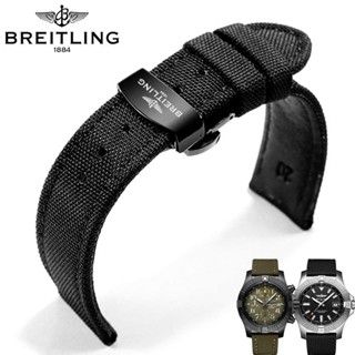 7/29☆Breitling สายนาฬิกาข้อมือไนล่อน ผ้าแคนวาส ลาย Avenger Blackbird Reconnaissance 22 24 มม. สีดํา สีเขียว สําหรับผู้ชาย