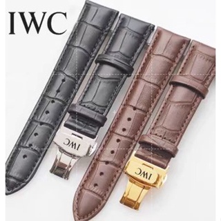 7/29☆สายนาฬิกาข้อมือ สายหนังวัวแท้ แต่งหัวเข็มขัดผีเสื้อ สําหรับ IWC Portofino pilot Portugal 7 20