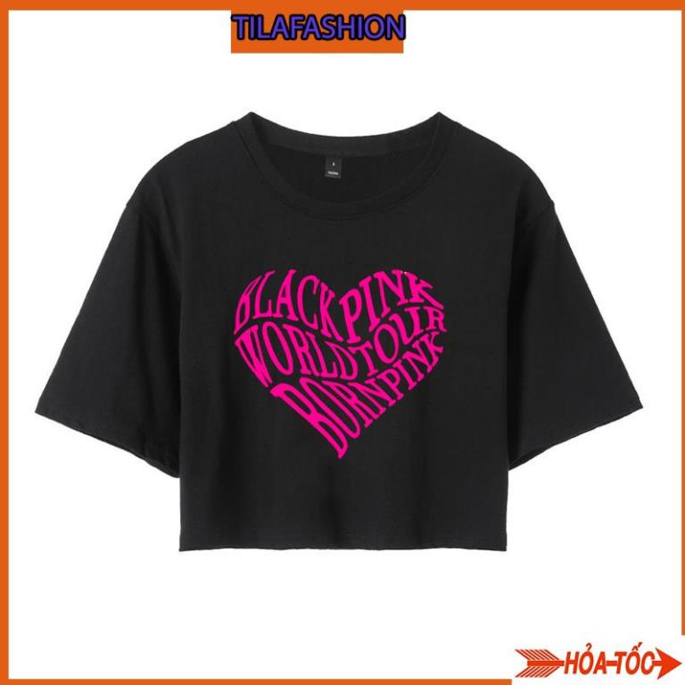 BLACKPINK CROPTOP SHIRT สําหรับ GIRLS 8 YEARS - 12 YEARS OLD 25KG-40KG ผ้าฝ้ายสวยเท่ 2023 - เสื้อครอ