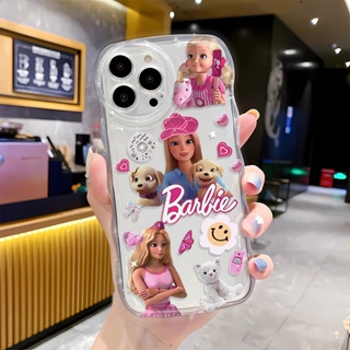 เคสใส แบบนิ่ม ลายการ์ตูนสุนัขบาร์บี้ สําหรับ iphone 14 pro Max 11 13 12 7Plus 8 X XS Max